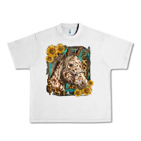 Lunar Rock appaloosa horse with sunflowers and western background Urban Heavy Tee - LillyAllenDesigns
