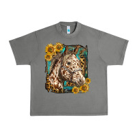 Tornado appaloosa horse with sunflowers and western background Urban Heavy Tee - LillyAllenDesigns