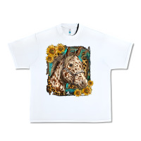 White appaloosa horse with sunflowers and western background Urban Heavy Tee - LillyAllenDesigns