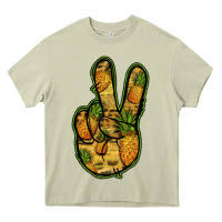 Mossy Pineapple Peace Sign Heavy Core Tee - Jasminsmagicworld
