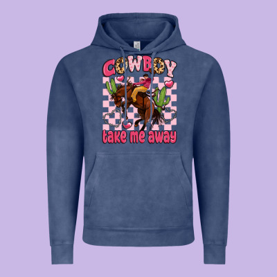 Cowboy Take Me Away Vintage Hoodie Designed By Lillyallendesigns