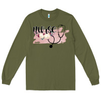 Army Green Nurse Floral Long Sleeve Tee - Bettercallsaul