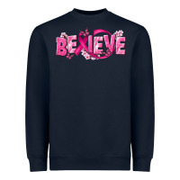 Navy Cancer Believe Heavyweight Sweatshirt - NancyCooperArtShop