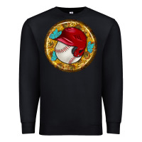Black baseball with sunflower round earrings Premium Sweatshirt - BundleAndBundleShop