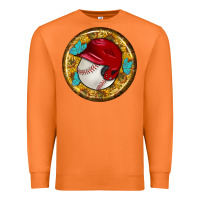 Carrot baseball with sunflower round earrings Premium Sweatshirt - BundleAndBundleShop