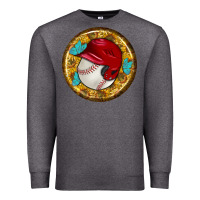 Charcoal Heather baseball with sunflower round earrings Premium Sweatshirt - BundleAndBundleShop
