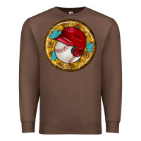 Chestnut baseball with sunflower round earrings Premium Sweatshirt - BundleAndBundleShop
