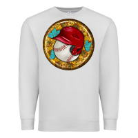 Dove Grey baseball with sunflower round earrings Premium Sweatshirt - BundleAndBundleShop