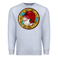 Heather Grey baseball with sunflower round earrings Premium Sweatshirt - BundleAndBundleShop