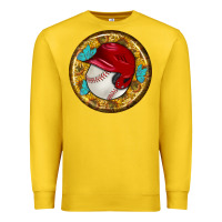 Lemon baseball with sunflower round earrings Premium Sweatshirt - BundleAndBundleShop