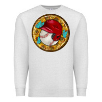 Oatmeal Heather baseball with sunflower round earrings Premium Sweatshirt - BundleAndBundleShop