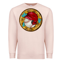 Pale Pink baseball with sunflower round earrings Premium Sweatshirt - BundleAndBundleShop