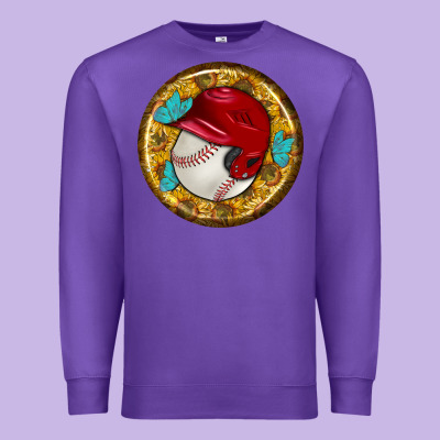 Baseball With Sunflower Round Earrings Premium Sweatshirt Designed By Bundleandbundleshop