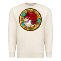 Sandshell baseball with sunflower round earrings Premium Sweatshirt - BundleAndBundleShop