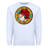 White baseball with sunflower round earrings Premium Sweatshirt - BundleAndBundleShop
