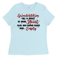 Baby Blue grandchildren fill a space in your heart Ladies Tee - MaliasSmallBusiness