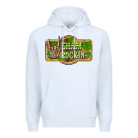 White Shamrockin' St. Patrick's Day Premium Hoodie - OliviaCreatesArt