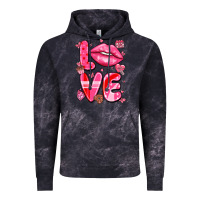 Cloud Black love with lips Vintage Hoodie - LillyAllenDesigns