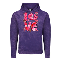Cloud Purple love with lips Vintage Hoodie - LillyAllenDesigns