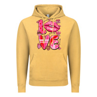 Vintage Mustard love with lips Vintage Hoodie - LillyAllenDesigns