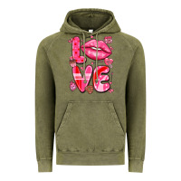 Vintage Olive love with lips Vintage Hoodie - LillyAllenDesigns