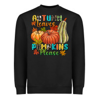 Black Autumn leaves pumpkins please Heavyweight Sweatshirt - NancyCooperArtShop