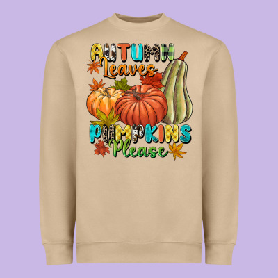 Autumn Leaves Pumpkins Please Heavyweight Sweatshirt Designed By Nancycooperartshop