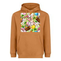 Meerkat Easter Hamper With Bunny Seamless Pattern Heavyweight Hoodie - BundleAndBundleShop