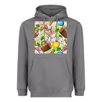 Storm Easter Hamper With Bunny Seamless Pattern Heavyweight Hoodie - BundleAndBundleShop