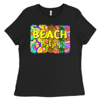 Black beach vibes summer brushstroke Ladies Tee - Jasminsmagicworld