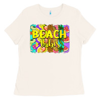 Bone beach vibes summer brushstroke Ladies Tee - Jasminsmagicworld