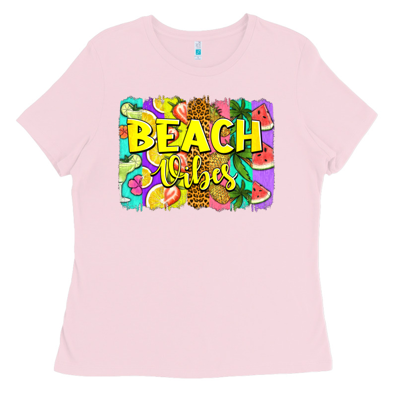Beach Vibes Summer Brushstroke Ladies Tee by Jasminsmagicworld | Teevron