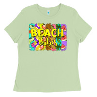 Matcha beach vibes summer brushstroke Ladies Tee - Jasminsmagicworld