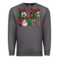 Charcoal Heather Santa's Favorite Soccer Coach For Christmas Premium Sweatshirt - FaDigitalArtStudio