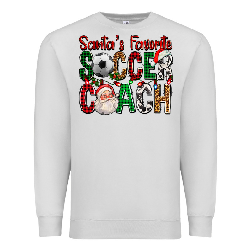 Santa's Favorite Soccer Coach For Christmas Premium Sweatshirt by FaDigitalArtStudio | Teevron
