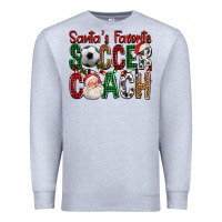 Heather Grey Santa's Favorite Soccer Coach For Christmas Premium Sweatshirt - FaDigitalArtStudio