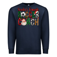 Navy Santa's Favorite Soccer Coach For Christmas Premium Sweatshirt - FaDigitalArtStudio