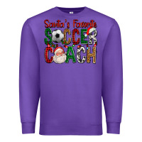 Purple Santa's Favorite Soccer Coach For Christmas Premium Sweatshirt - FaDigitalArtStudio