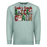 Seafoam Santa's Favorite Soccer Coach For Christmas Premium Sweatshirt - FaDigitalArtStudio