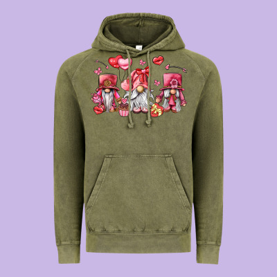 Valentine's Day Gnomes Vintage Hoodie Designed By Lillyallendesigns