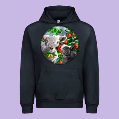 Christmas Southdown Baby Sheeps Urban Hoodie Designed By Lillyallendesigns