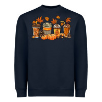 Navy Fall coffee cups Heavyweight Sweatshirt - NancyCooperArtShop