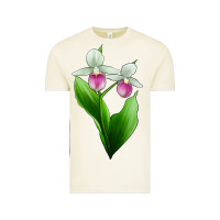 Vintage Arctic Pink And White Lady's Slipper Flower Vintage Tee - LillyAllenDesigns