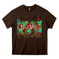 Chocolate Brown love  and leopard with keys Heavy Core Tee - AdoDesignShop
