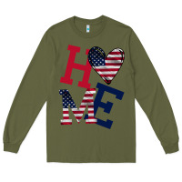 Army Green American Flag Home Long Sleeve Tee - Bettercallsaul