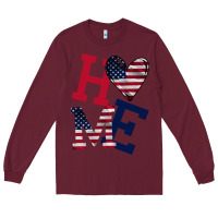 Burgundy American Flag Home Long Sleeve Tee - Bettercallsaul