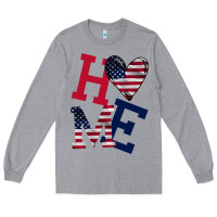 Heather Grey American Flag Home Long Sleeve Tee - Bettercallsaul