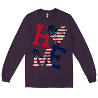Plum American Flag Home Long Sleeve Tee - Bettercallsaul