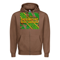 Chestnut Let the shenanigans begin shamrock tumbler Zipper Hoodie - HowdyJamesFarm
