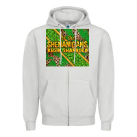 Dove Grey Let the shenanigans begin shamrock tumbler Zipper Hoodie - HowdyJamesFarm